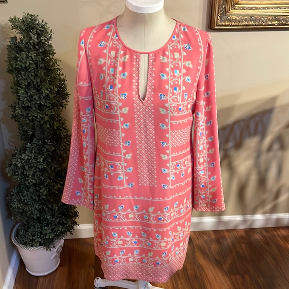 NWOT BCBGMaxAzria Peach Floral Dress - Picture 3 of 11
